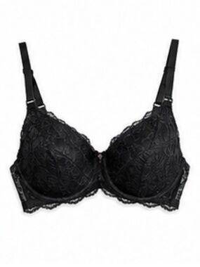 La Vie En Rose Black Lace-Trim Nursing T-Shirt Bra – Size 34C EUC